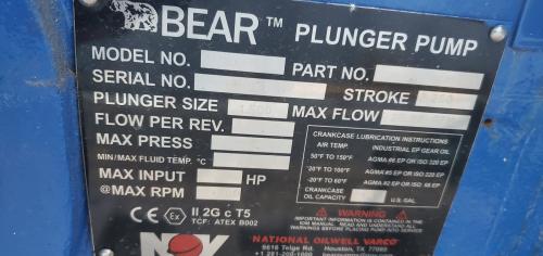 Used Bear Plunger Pump, Model BX-10(3) - Image 3