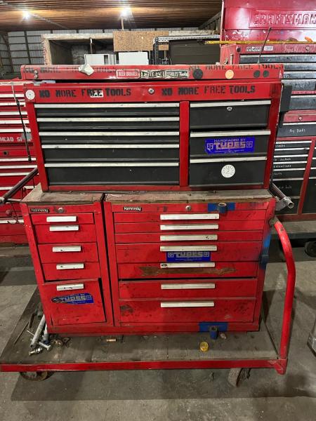 Used Kennedy Tool Chest Rolling Cart Tools Included- Rough Shape - Image 1