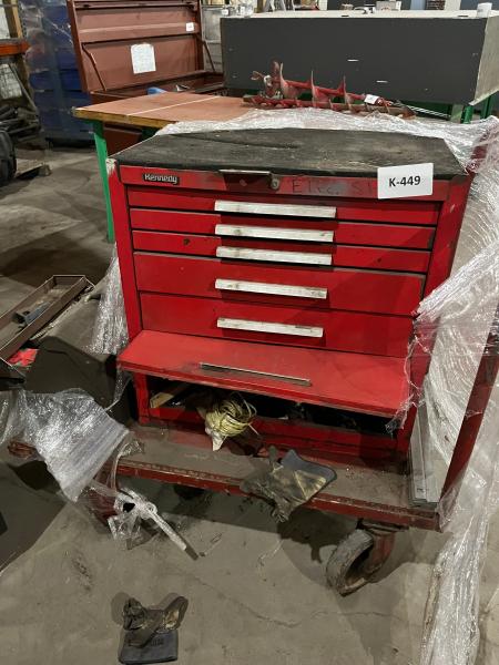 Kennedy Tool chest on cart with some tools included- Rough shape