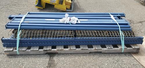 Lot of Used 8' Pallet Racking, 2 Uprights, 6 Lateral Bars, 6 Shelf Grates. - Image 1