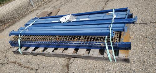 Lot of Used 8' Pallet Racking, 2 Uprights, 6 Lateral Bars, 6 Shelf Grates. - Image 2