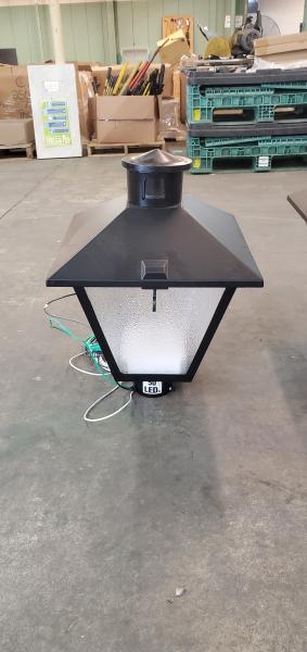 Lot of 5 Post Top Light Units, Unknown Working Condition