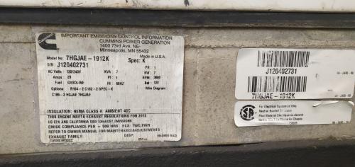 Used Cummins Onan Commercial QG Generator.  Unknown working condition. - Image 3