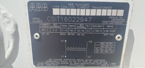 ABB CXM-200 Current Transformer.