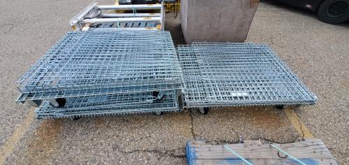 Lot of 3 47"x36"x36" Wire Containers with Casters.