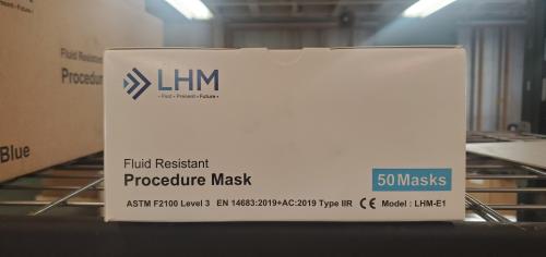 10 Boxes of LHM Fluid Reaistant Procedure Mask- Each Box Contains 500 Masks.