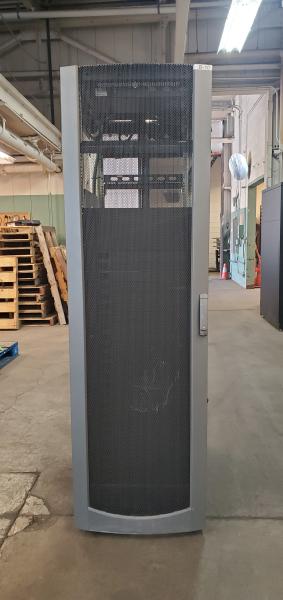 HP Server Cabinet- 23"x38". Missing Side Panels, Contains 4 HP Modular PDU Control Units. No Keys. 