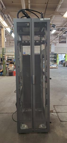 HP Server Cabinet- 23"x38". Missing Side Panels, Contains 4 HP Modular PDU Control Units. No Keys.  - Image 2