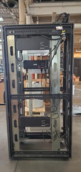 HP Server Cabinet- 23"x38". Missing Side Panels, Contains 4 HP Modular PDU Control Units. No Keys.  - Image 3