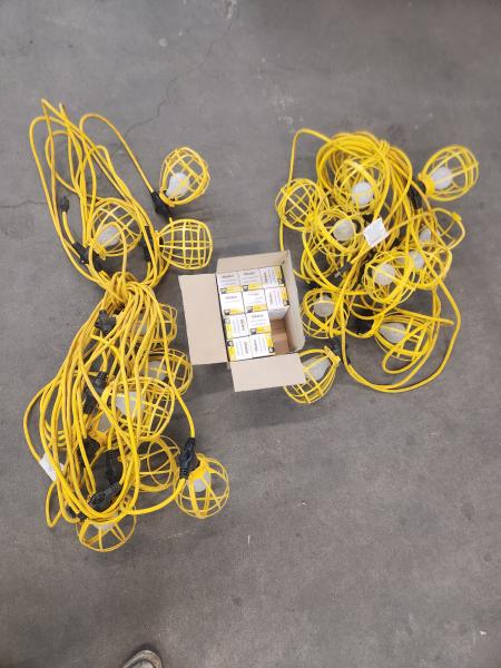 Lot of 2 Used Worklight/stringlights, Aprox 100' each. used.