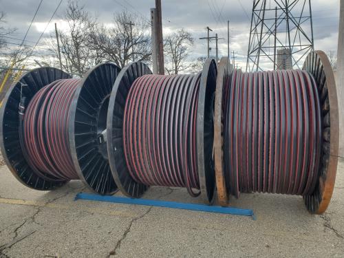 Lot of 3 Reels Copper Wire, Footage as Follows: Reel One= 1,070', Reel Two=1,090', Reel Three=990'