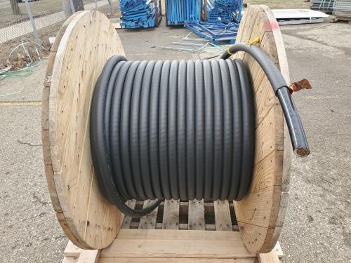 Lot of Approx 600' Copper Wire on Wood Reel, 15KV Uniblend