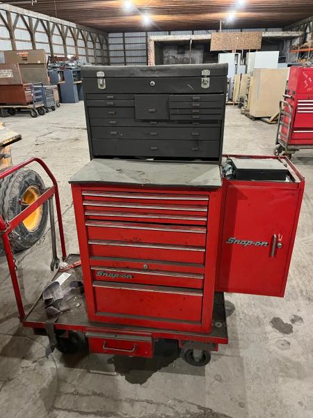 Snap-on Toolbox on Cart with tools and top box