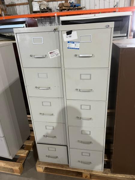 2 Five Drawer Vertical File Cabinets