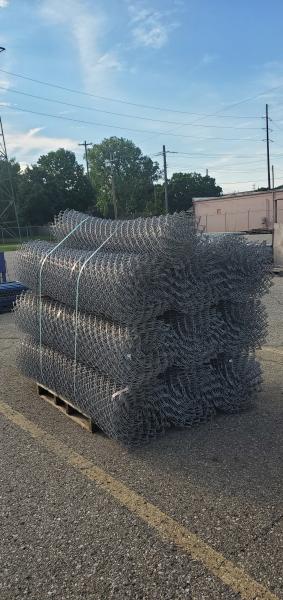 Lot of 9 Rolls and 1 Partial Roll of 6' Chain Link Fencing. Unknown Length.