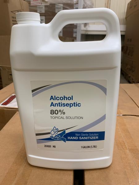 1 Lot of 6 Boxes of 4 One Gallon Bottles of Alcohol Antiseptic 80% Topical Solution